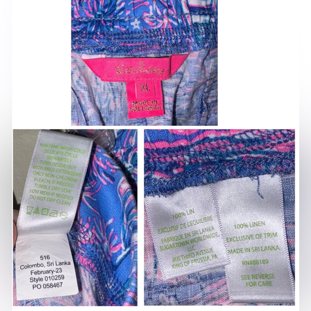 LILLY PULITZER Deri Linen Palazzo Boca Blue Its A Sailabration Pant Size XL NWT - Picture 14 of 16